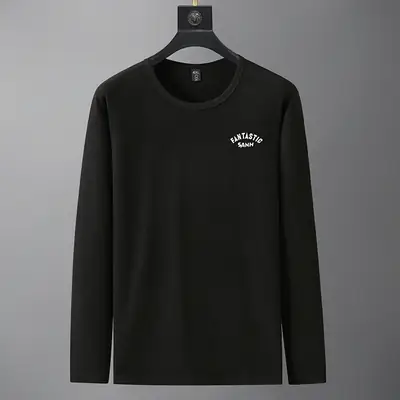 Men's Black Long Sleeve German Velvet Shirt Large