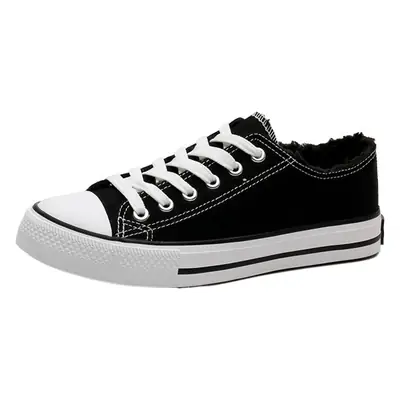 Women's Black Fleece Casual Shoes Low Top