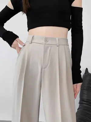 Women Loose Wide Leg Pants with High Waist Casual Suit Set