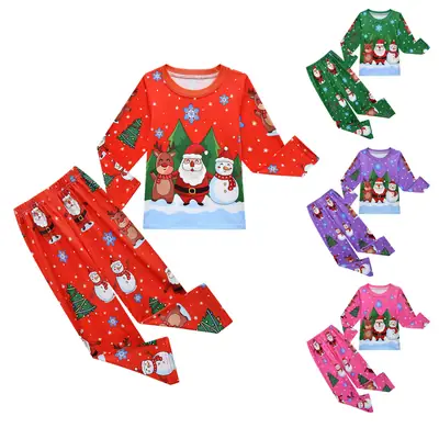 Christmas Cosplay Pajama Set Red Long Sleeve Pants