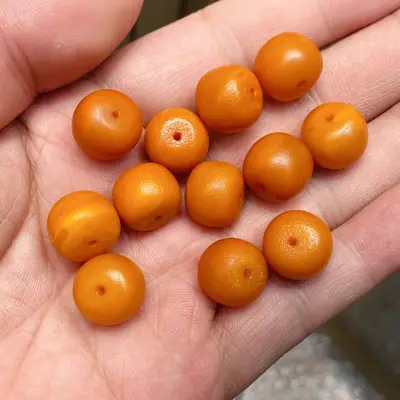 Natural Orange Peel Old Wax Beads for Crafts & Decor
