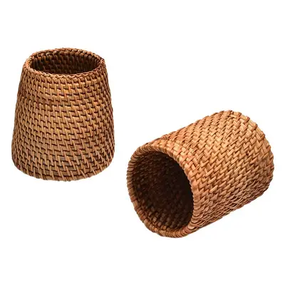 Rattan Pen Holder for Office & Cosmetics Storage