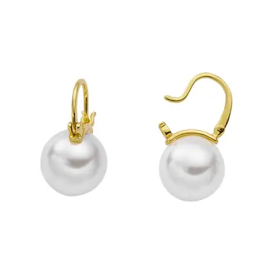 18K Gold Plated Pearl Earrings for Women