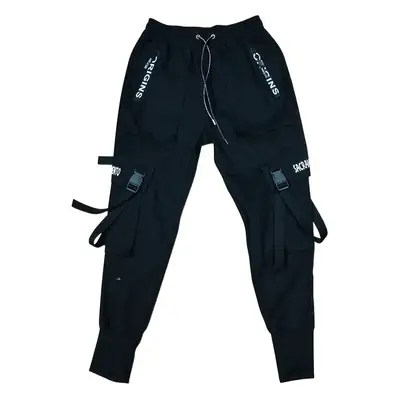 Men's Black Functional Crane Pants with Old Pocket Design