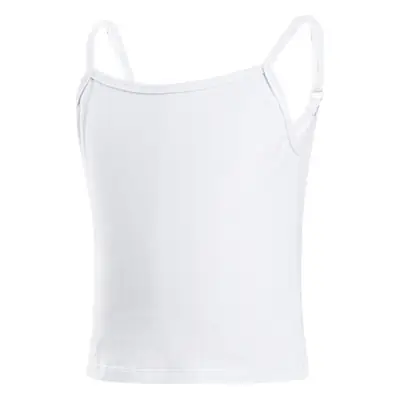 Girls White Camisole Dance Top with Adjustable Straps