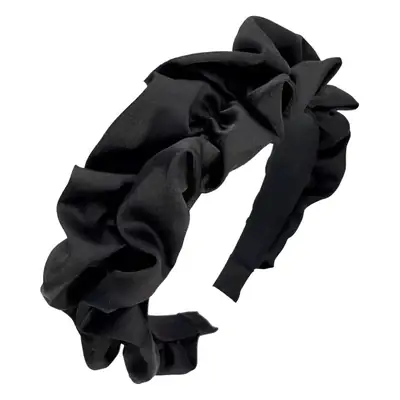 Cream Pleated High Cranial Headband for Women