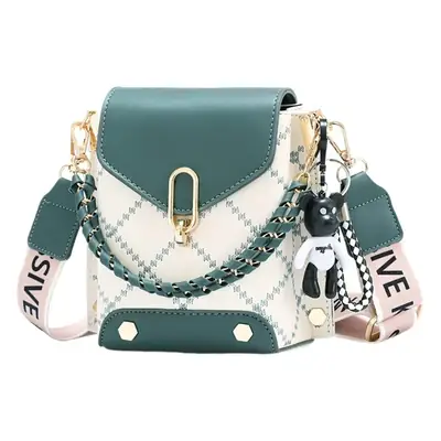 Women's Crossbody Mini Bag Pink Black Chain Strap