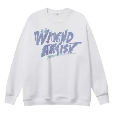 Men's White Gossip Fashion Oversized Crewneck Sweatshirt