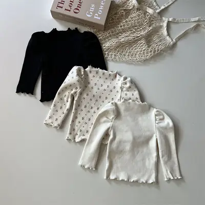 Korean Style Baby Long Sleeve T-Shirt White Black