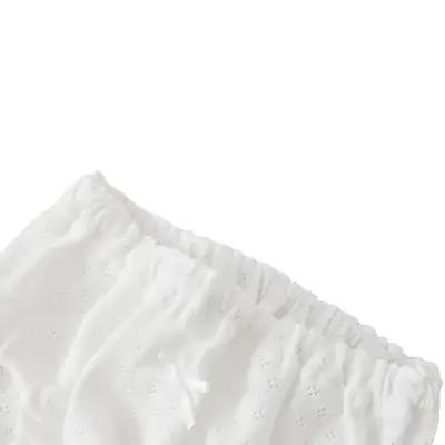 White Cotton Mesh Triangle Four Corner Baby Boys Girls Shorts 3 Pack