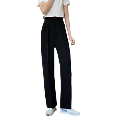 Women Khaki Wide Leg Pants High Waist Spring Autumn 2026