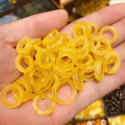 Natural Russian Beeswax Running Rings Yellow Self-Design