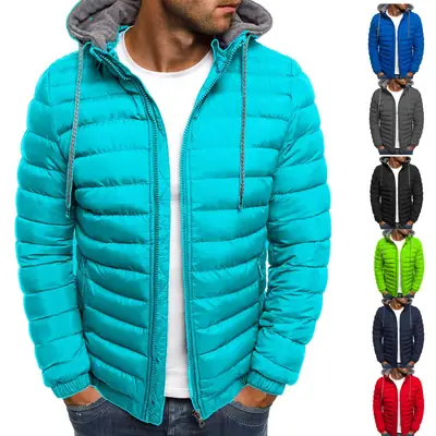 Men's 2022 Green Hooded Cotton Puffer Coat
