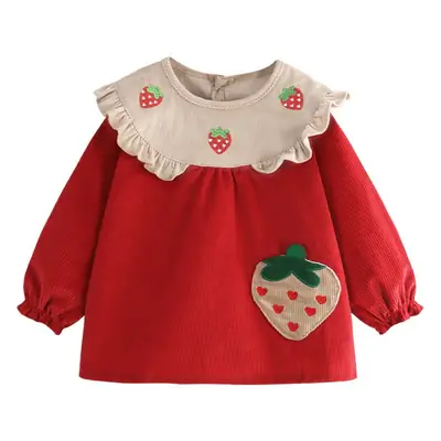 Waterproof Baby Apron Red Yellow Strawberry Design