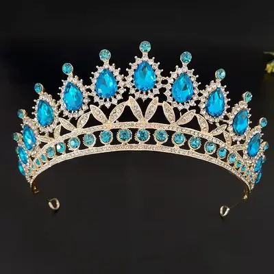 Princess Crown with Drop Diamonds for Wedding & Birthday