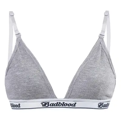 Badblood Women's Grey Ultra-Short Sports Tank Top T-Shirt