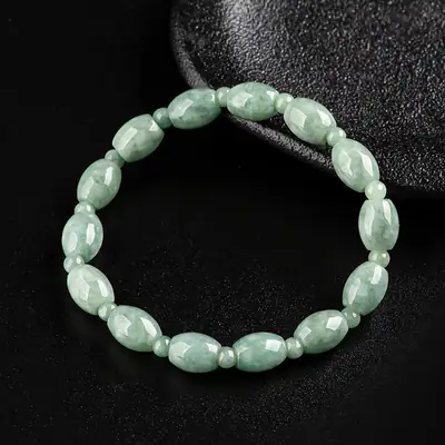 Genuine Natural Jade Bracelet Beans Green High-end Women's