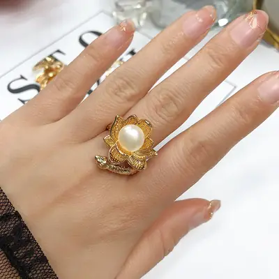 Freshwater Pearl Rings for Women Gold Plated