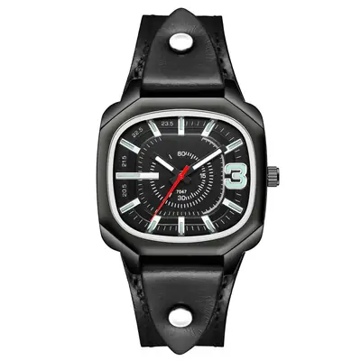 Black Square Digital Scale Watch for Men Women