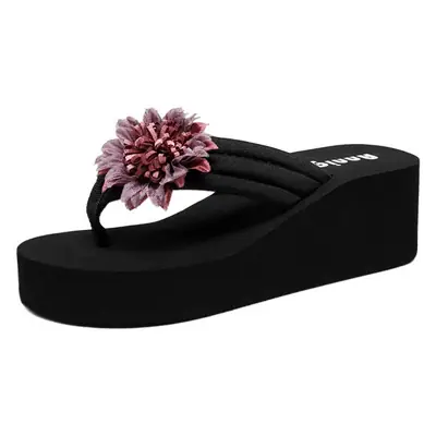 Summer New Women's Slippers Trendy Fashion Casual Slippers Outer Wear Vacation Seaside Floral Shoes Casual Flower Flip Flops