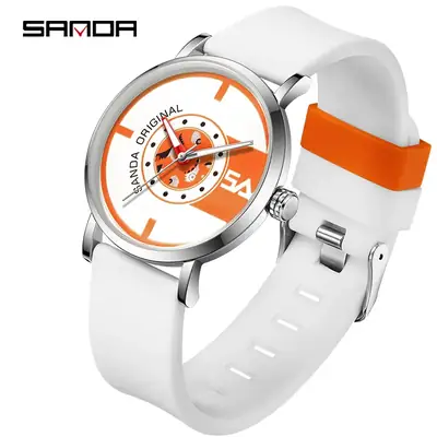 Sanda Digital Analog Silicone Watch Black Blue