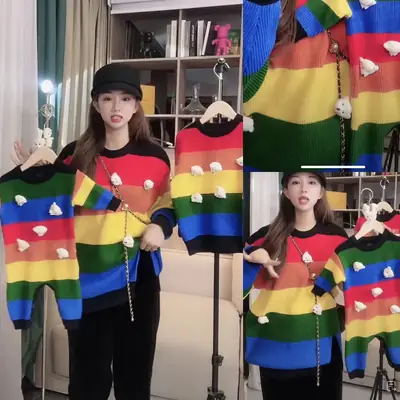 Korean Style Rainbow 3D Bear Sweater for Kids