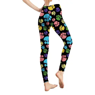 European American Wind Dog Color Splash Ink Print Pants