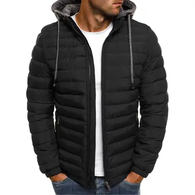 Men's Teal Hooded Puffer Coat Winter Warmth