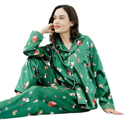 New Green Christmas Pajamas Set for Women