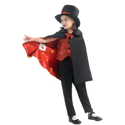Children's Magic Magician Cosplay Suit with cape and mask