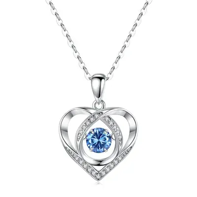 Smart Heart Necklace Water Drop Pendant S925 Silver