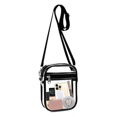 Transparent Crossbody Bag for Men Women with Zipper Adjustable