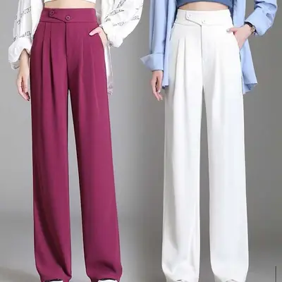 Women Wide Leg Pants High Waist Slimming Spring Autumn