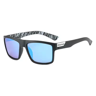 Polarized Sunglasses Blue Mirror Black Frame