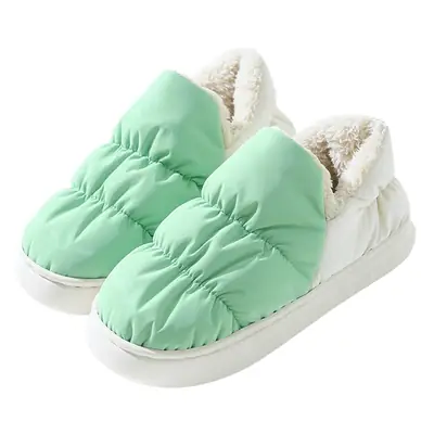 Women Winter Cotton Slippers Yellow White Warm Sole