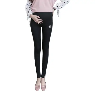 Pregnant Women's Grey Kitten Leggings with Adjustable Band