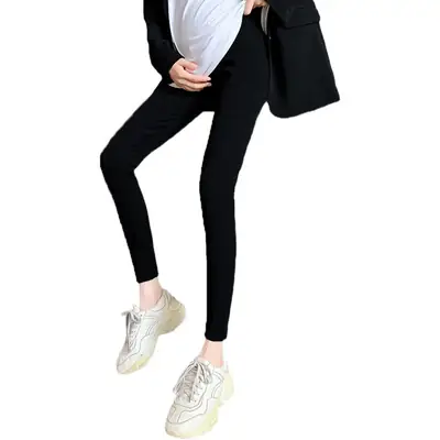 Pregnant Women's Skinny Leggings with Adjustable Band