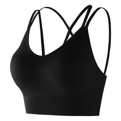 Hutomei Back Sports Underwear Integrated Shockproof Fitness Vest Fixed Cup High Strength Push-Up Sports Bra