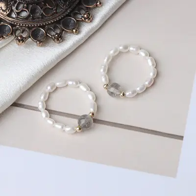Moonstone Pearl Rings 14K Gold Color-Preserving