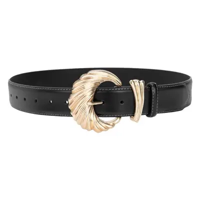 Women's Cowhide Wide Buckle Belt Black