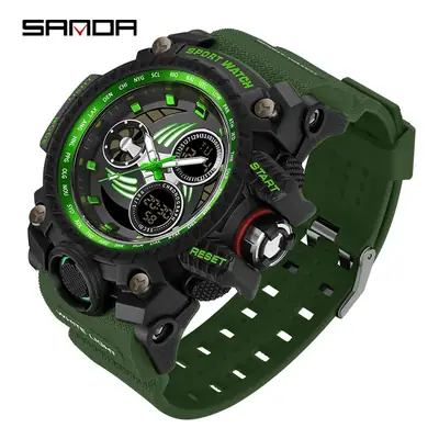 Sanda Sport Watch Black Red Waterproof Shockproof Men's Watch