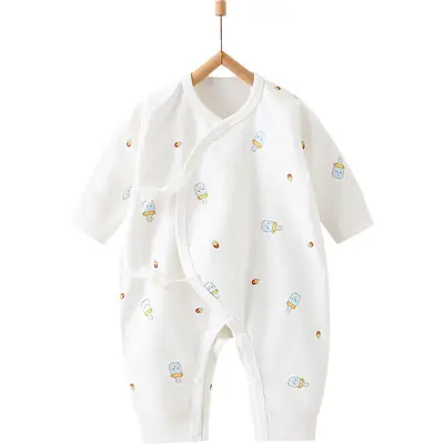 Pure Cotton Butterfly Baby Jumpsuit Cream Newborn Spring Summer