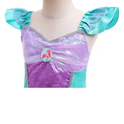 Girls Mermaid Skirt Dress Purple Teal Summer Party Wear