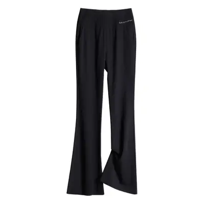 Women Black Flared Slimming Pants Spring Fall 2025