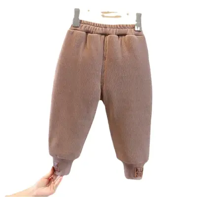 Winter Black Cotton Padded Kids Pants for Boys