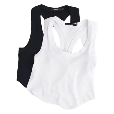 Black U-Neck Sleeveless Vest for Women Large