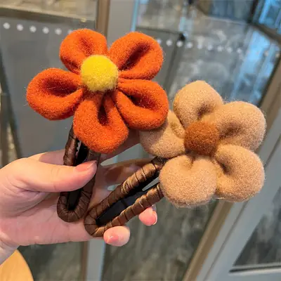 Autumn Plush Flower Hairpin for Women