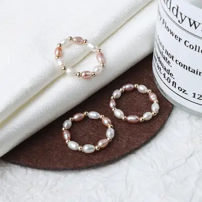 14K Gold-Filled Pearl Bracelet Set for Women