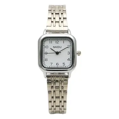 Literary Student Square Steel Band Quartz Watch Stainless Steel Band Fashionable Girls Watch Forest Square Watch Ladies Watch