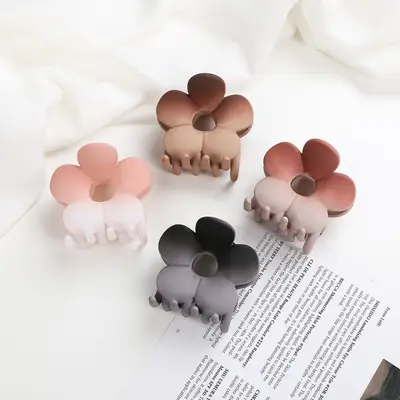 South Korea Fat Flower Hairpin Clips Winter Gradient